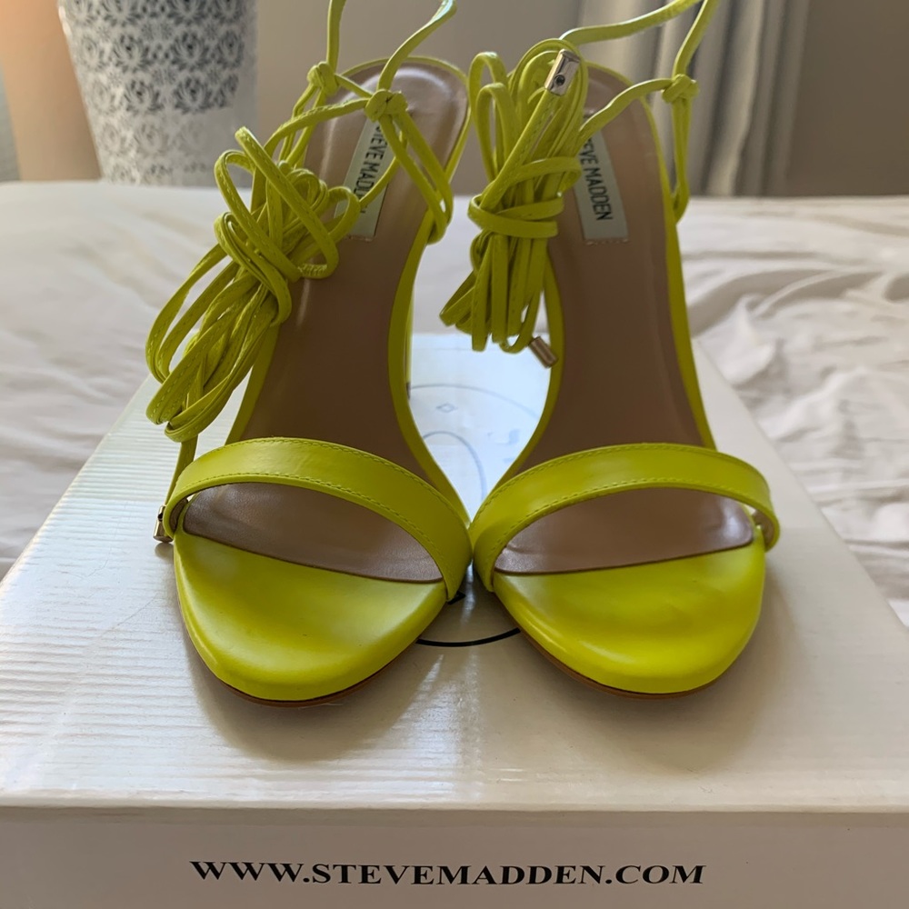 Steve Madden Neon Green Lace Up Heels